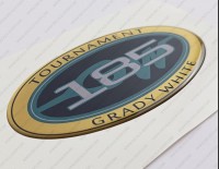 Grady White 185 Tournament Raised Domed 3D Decal 5" x 2.7" 1pcs.
